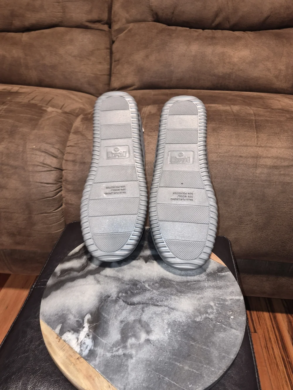 Duluth Trading Co Men's Gray Suede Shearling-Lined Slip-Ons 12M
